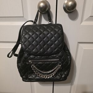 Michael Kors Quilted Black Mini Backpack Cheyenne Leather